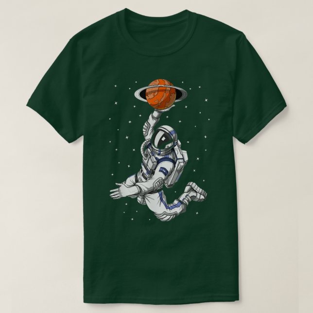 Camiseta Astronauta Jugando Baloncesto En El Espacio Ultrat (Diseño del anverso)