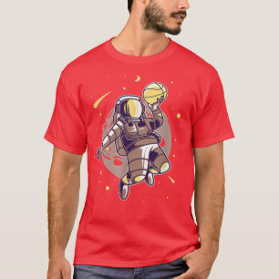 Camiseta Astronauta Jugando Baloncesto En La Gra Espacial D