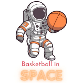 Camiseta Astronauta jugando baloncesto en la tee espacial