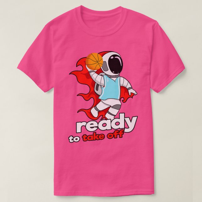 Camiseta Astronauta jugando básquetbol Dunking Premium T-Sh (Diseño del anverso)