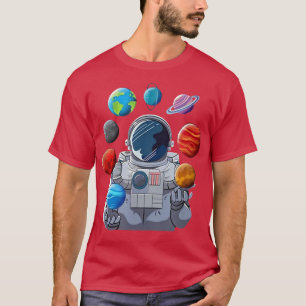 Camiseta Astronauta jugando planetas Sistema solar