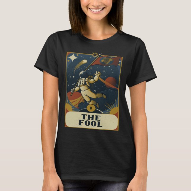 Camiseta Astronauta La bruja de lectura de la tarjeta de as (Anverso)