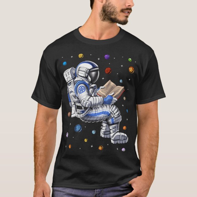 Camiseta Astronauta leyendo libro (Anverso)