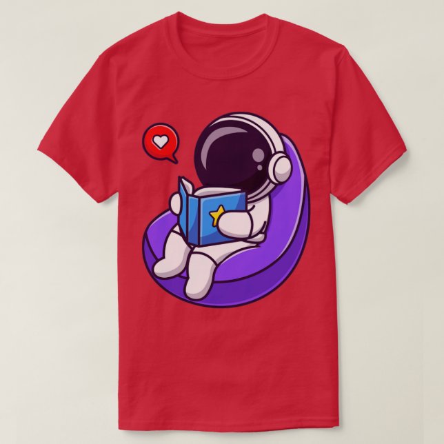 Camiseta Astronauta leyendo libro sobre Personalizado de Be (Diseño del anverso)