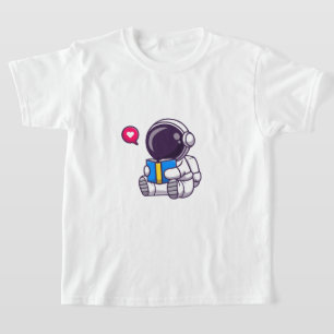 Camiseta Astronauta leyendo libros niños lindos