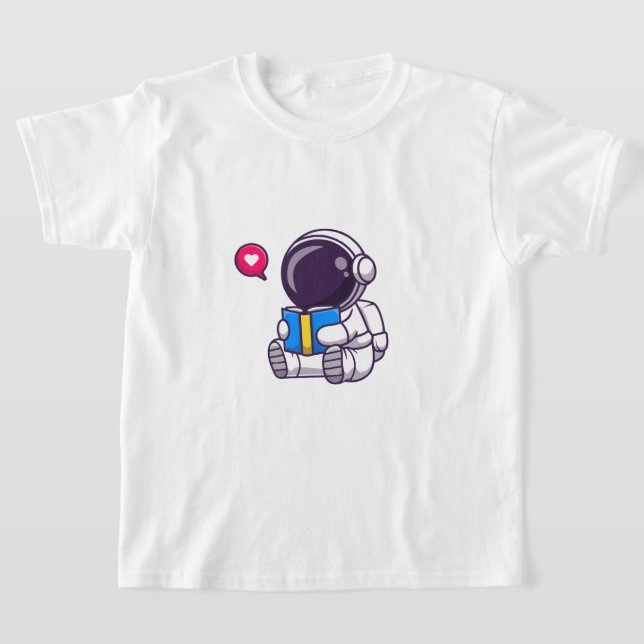 Camiseta Astronauta leyendo libros niños lindos (Distribución)