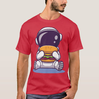 Camiseta Astronauta lindo comiendo comida de Personalizado 