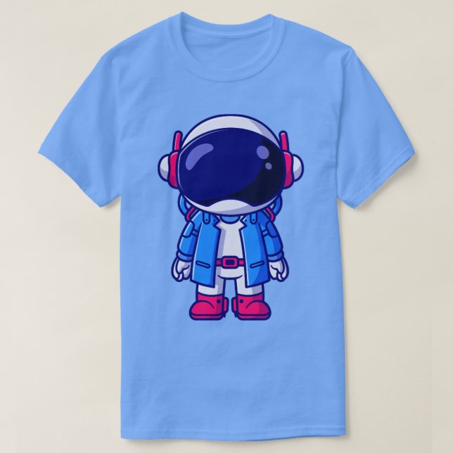 Camiseta Astronauta lindo con el Personalizado de la demand (Diseño del anverso)