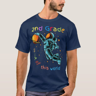 Camiseta Astronauta lindo de 2º grado Volver a la escuela