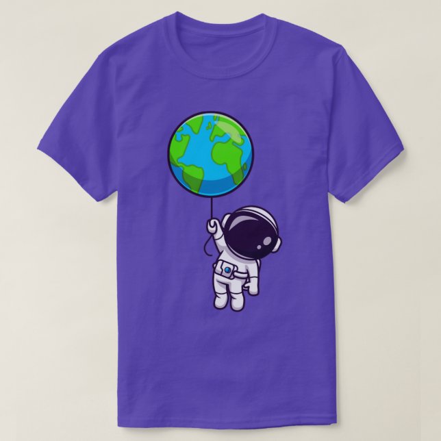 Camiseta Astronauta lindo flotando con Personalizado de glo (Diseño del anverso)