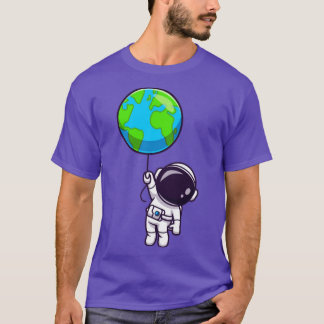 Camiseta Astronauta lindo flotando con Personalizado de glo