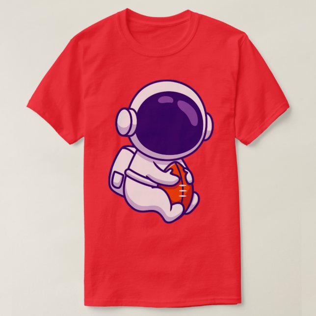 Camiseta Astronauta lindo jugando al rugby (Diseño del anverso)