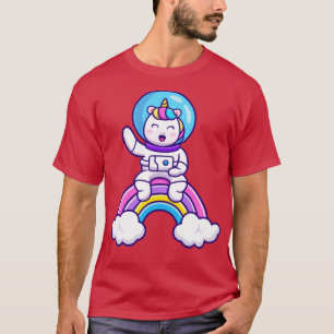 Camiseta Astronauta lindo unicornio sentada en Personalizad