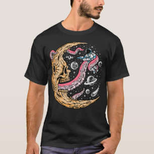Camiseta Astronauta luchando contra una luna creciente muer