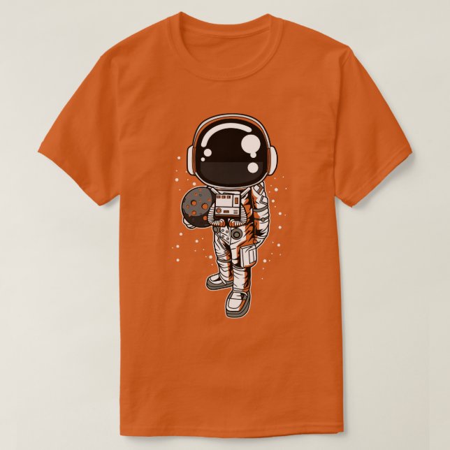 CAMISETA ASTRONAUTA MANTENIENDO LA LUNA (Diseño del anverso)