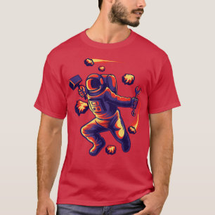Camiseta Astronauta mecánico Cosmonauta Planetas de la Luna
