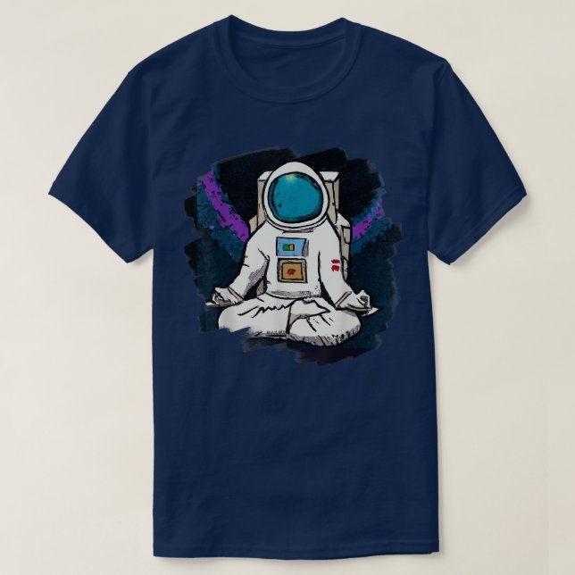 Camiseta Astronauta meditando en el espacio Guay artístico  (Diseño del anverso)