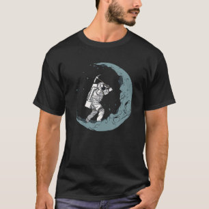 Camiseta Astronauta Minando la luna, estrellas, hombre espa