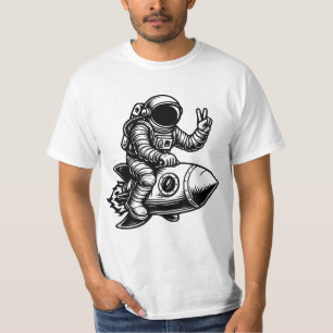 Camiseta Astronauta montado en un cohete