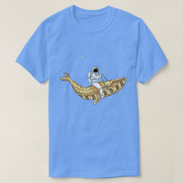 Camiseta Astronauta montando Bitcoin Whale Funny Crypto Tra (Diseño del anverso)