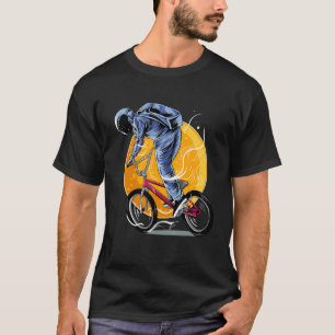 Camiseta Astronauta Montando Bmx Moon Space Niños Chicas Co