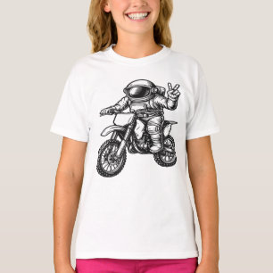 Camiseta Astronauta montando moto de cross