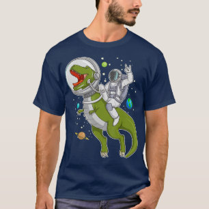 Camiseta Astronauta montando regalo T-Rex Dinosaur Astro T-