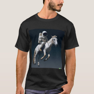 Camiseta Astronauta Montando Un Caballo En Una Obra De Arte