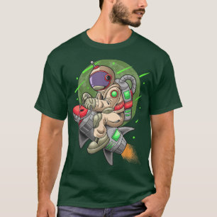 Camiseta Astronauta Montando Un Cohete