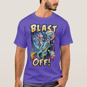 Camiseta Astronauta montando un dinosaurio en S