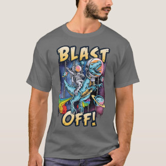 Camiseta Astronauta montando un dinosaurio en S