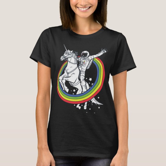 Camiseta Astronauta montando un unicornio (Anverso)