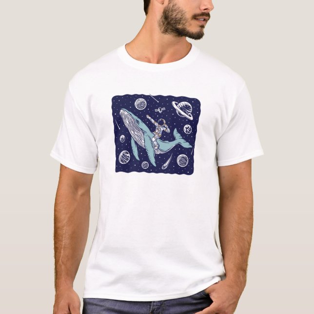 Camiseta Astronauta montando una ballena (Anverso)