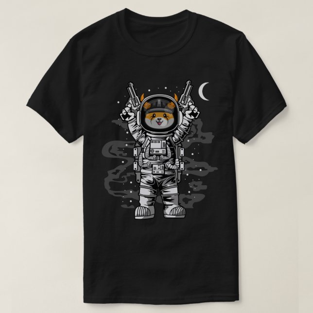 Camiseta Astronauta Moon Floki Inu Crypto Coin HODL (Diseño del anverso)