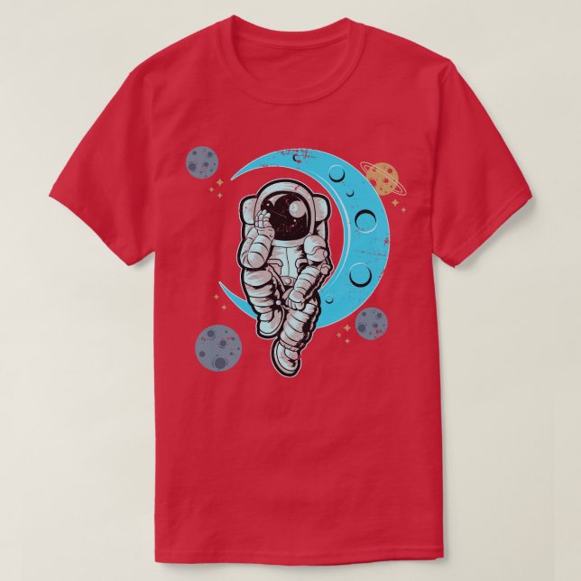 Camiseta Astronauta Moon Retro (Diseño del anverso)