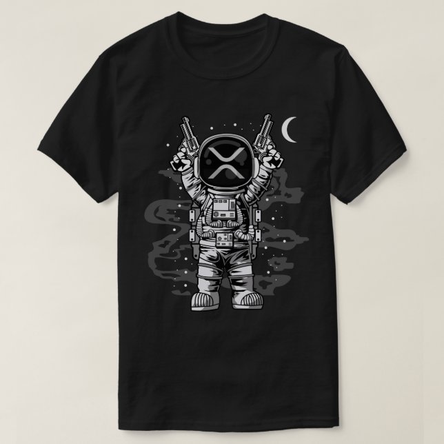 Camiseta Astronauta Moon Ripple XRP Crypto Coin HODL (Diseño del anverso)