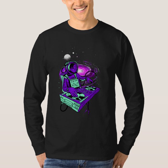 Camiseta Astronauta Música Psicodélica Dj Mixer Psitrance T (Anverso)