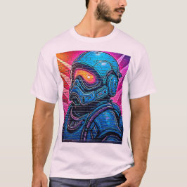 Camiseta Astronauta Neon Cyberpunk
