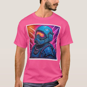 Camiseta Astronauta Neon Cyberpunk
