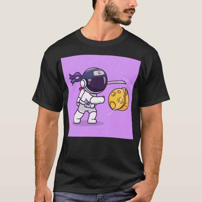 Camiseta Astronauta Ninja Slash Moon Personalizado (Anverso)