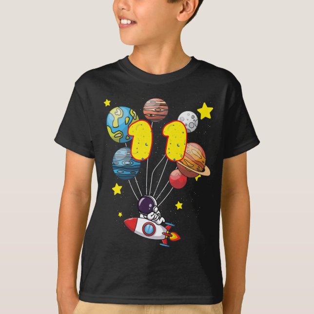 Camiseta Astronauta Niño de 11 años regalo de cumpleaños 11 (Anverso)
