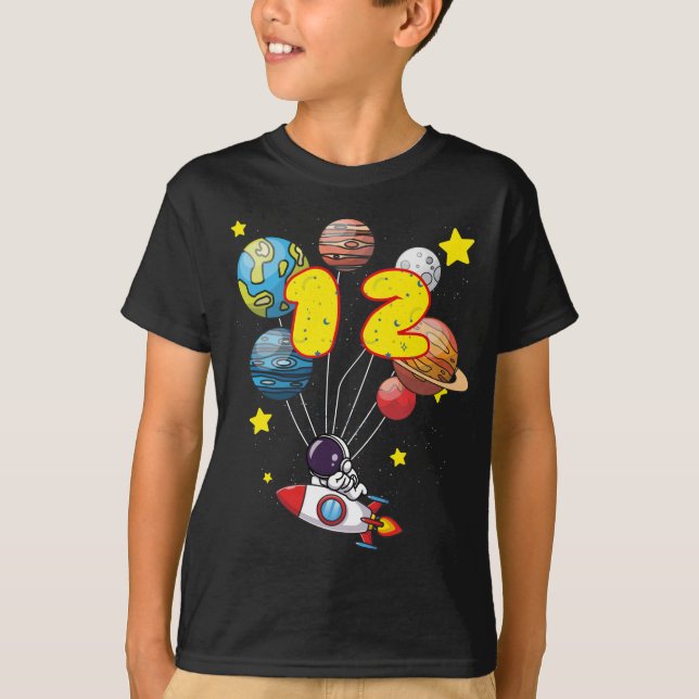 Camiseta Astronauta Niño de 12 años regalo de cumpleaños 12 (Anverso)