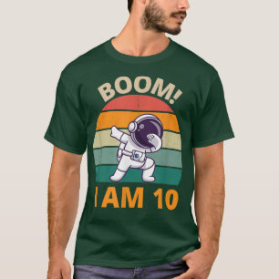 Camiseta Astronauta Niños Dabbing Cumpleaños de 10 años