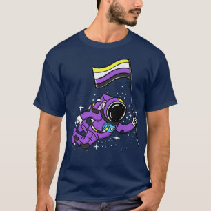 Camiseta Astronauta no binaria en el espacio Orgullo no bin