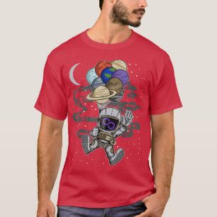 Camiseta Astronauta Ondeando Moneda Mática De Polígono A La