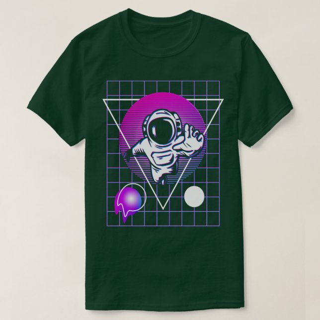 Camiseta Astronauta Outrun Synthwave 80 (Diseño del anverso)