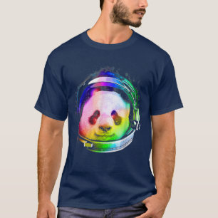 Camiseta Astronauta Panda Rainbow Space Travel Funny Panda