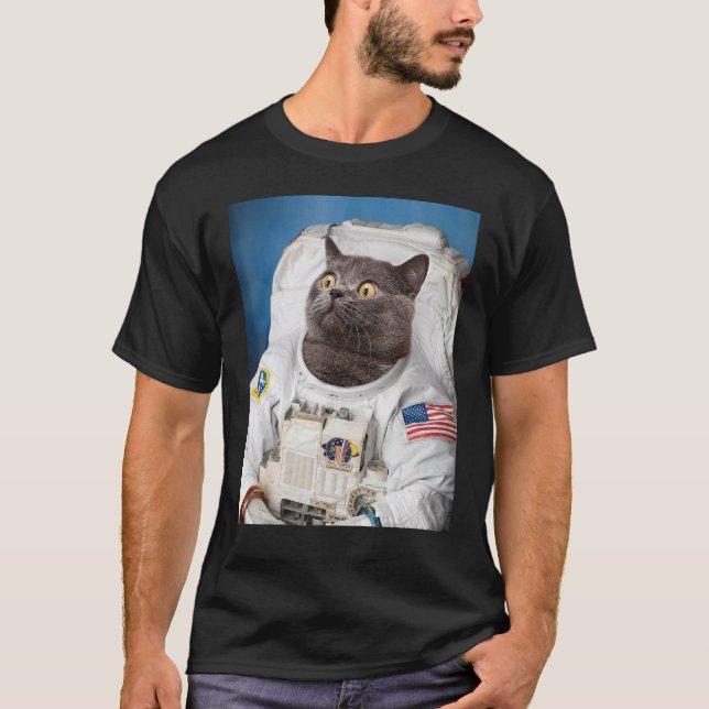 Camiseta astronauta para gatos - Viajes espaciales (Anverso)