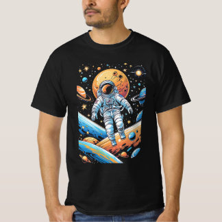 Camiseta Astronauta perdido en el espacio rodeado de planet