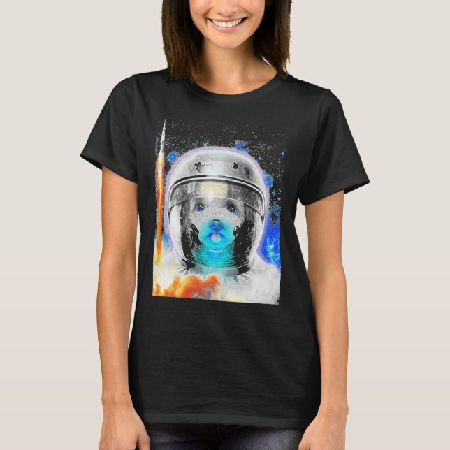 Camiseta Astronauta Perro de caniche Perro de perro de perr (Anverso)